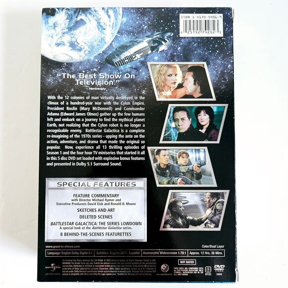Battlestar Galactica Season 1 DVD 5 Disc Box Set Y2K Sci-Fi TV Series Show - Picture 2 of 4